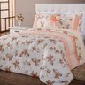 Kit Edredom com Almofada Alice Floral Salmão Queen 07 Peças - 1