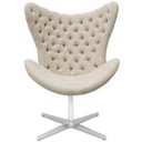 Ver imagem 1 de Poltrona Egg Slim Suede Nude Capitonê Brilho Base Giratória