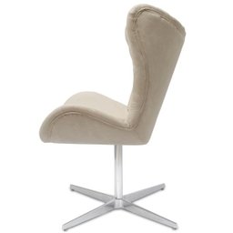 Poltrona Egg Slim Suede Nude Capitonê Brilho Base Giratória - 3