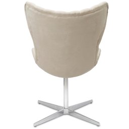 Poltrona Egg Slim Suede Nude Capitonê Brilho Base Giratória - 4