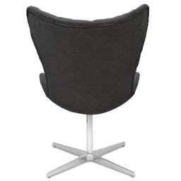 Poltrona Egg Slim Capitonê Brilho Suede Cinza Base Giratória - 3