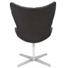 Poltrona Egg Slim Capitonê Brilho Suede Cinza Base Giratória - 3