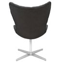 Ver imagem 3 de Poltrona Egg Slim Capitonê Brilho Suede Cinza Base Giratória