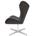 Ver imagem 2 de Poltrona Egg Slim Capitonê Brilho Suede Cinza Base Giratória