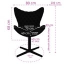 Ver imagem 4 de Poltrona Egg Slim Capitonê Brilho Suede Cinza Base Giratória