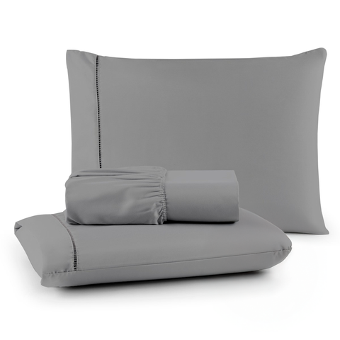 Jogo de Lençol Cama King 200 Fios Algodão 3 Peças Ponto Palito Anti-pilling com Toque Suave Premium: