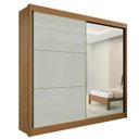 Ver imagem 1 de Guarda Roupa Casal com Espelho 2 Portas 6 Gavetas - Titanium-Cinamomo/Off White - Móveis D'Doro