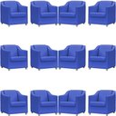 Ver imagem 1 de Kit 12 Poltronas Mila Corino Cores Pé de Plástico Cromado - Azul-royal Corino