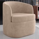 Ver imagem 2 de Kit 2 Poltronas Giratória Decorativa para Sala Dandara K04 Veludo Bege - Mpozenato