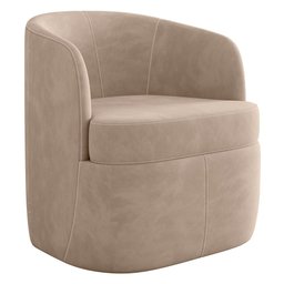 Kit 2 Poltronas Giratória Decorativa para Sala Dandara K04 Veludo Bege - Mpozenato - 7