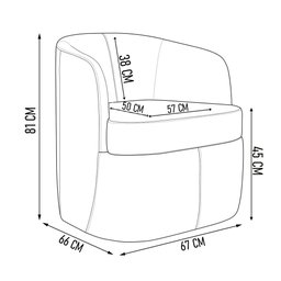 Kit 2 Poltronas Giratória Decorativa para Sala Dandara K04 Veludo Bege - Mpozenato - 4