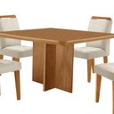 Ver mais imagens de Mesa de Jantar Olímpia 90cm Mdf Canto Copo e com 4 Cadeiras Athenas