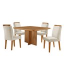 Ver imagem 2 de Mesa de Jantar Olímpia 90cm Mdf Canto Copo e com 4 Cadeiras Athenas