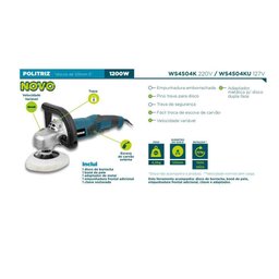 Politriz e Lixadeira 1.200W 125mm com Maleta Ws4504K Wesco - 3