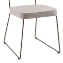 Ver imagem 5 de Cadeira de Jantar Minimalista Roma Linho Bege Base Aço Dourado - Ooca Móveis