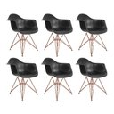 Ver imagem 3 de Kit 6 Poltronas Preta com Braço Daw em Ferro Cobre Preto
