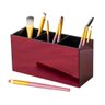 Porta Pincel em Acrílico Vermelho e Preto com 3 Divisórias - 1