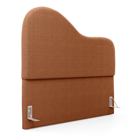 Cabeceira Orgânica Cama Box Queen Size Sea 160cm com Frame Bouclé Terracota - Abmaza