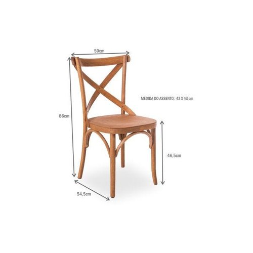 Cadeira x de Madeira Torneada com Encosto e Anatômico Jatobá Madeleine | MadeiraMadeira
