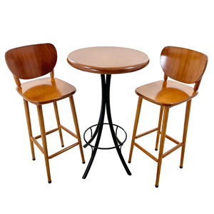 Conjunto Bistrô Laminado com 2 Banquetas Imbuia - Reisol Móveis