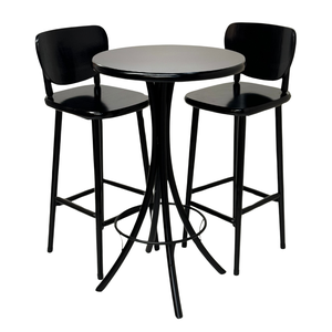 Conjunto Bistrô Laminado com 2 Banquetas Preto - Reisol Móveis