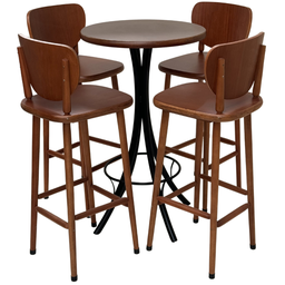 Conjunto Bistrô Laminado com 4 Banquetas Imbuia - Reisol Móveis - 1