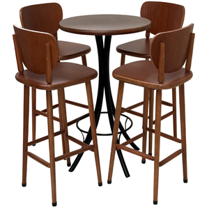 Conjunto Bistrô Laminado com 4 Banquetas Imbuia - Reisol Móveis