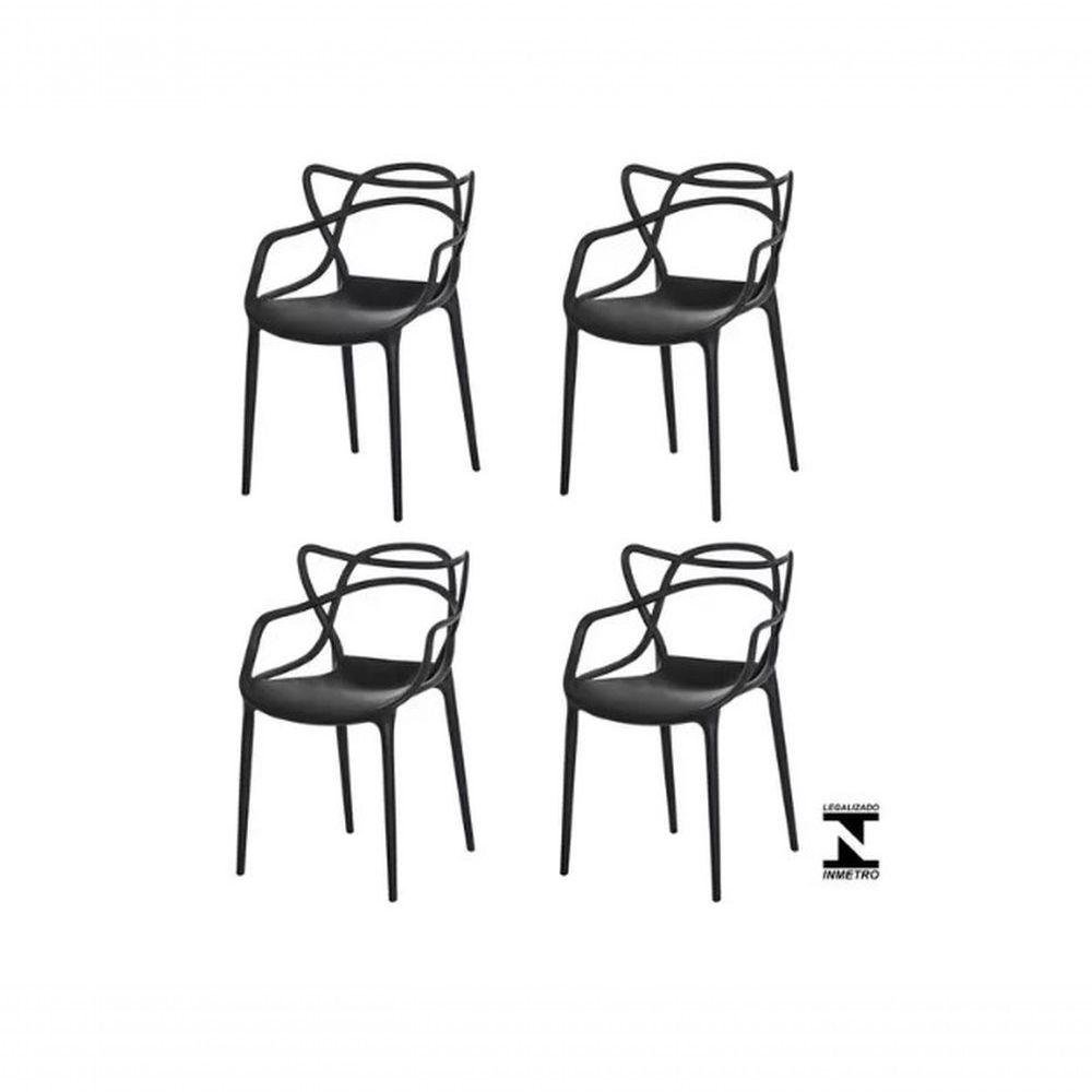 Conjunto De 4 Cadeiras Allegra Preto