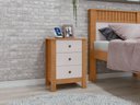 Ver imagem 2 de Mesa de Cabeceira 3 Gavetas Maggiore New - Lp - Rei de Casa Amendoa Clean/off White