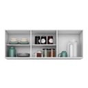 Ver imagem 3 de Kit 2 Armários Aéreos Parma 150cm 3 Portas Branco/Preto - Lumil Móveis