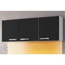 Ver imagem 2 de Kit 2 Armários Aéreos Parma 150cm 3 Portas Branco/Preto - Lumil Móveis