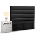 Ver imagem 1 de Cabeceira Cama Box Solteiro 90cm Greta Corano Preto e 1 Mesa de Cabeceira Branco - Mpozenato