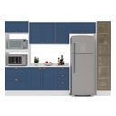 Ver imagem 4 de Cozinha Completa 5 Peças com Cristaleira em MDF Azul Yescasa