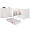 Ver imagem 1 de Quarto de Bebê Cômoda e Berço Doce Sonho com Colchão Branco - Phoenix
