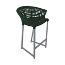 Ver imagem 2 de Kit 2 Banquetas Reis em Corda Náutica e Base em Alumínio Cinza para Área Gourmet Verde Musgo
