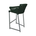 Ver imagem 4 de Kit 2 Banquetas Reis em Corda Náutica e Base em Alumínio Cinza para Área Gourmet Verde Musgo