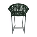Ver imagem 3 de Kit 2 Banquetas Reis em Corda Náutica e Base em Alumínio Cinza para Área Gourmet Verde Musgo