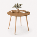 Ver imagem 2 de Mesa Jantar Sofia Redonda 80cm Serrano 18mm Pés de Madeira Natural Marin