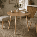 Ver imagem 3 de Mesa Jantar Sofia Redonda 80cm Serrano 18mm Pés de Madeira Natural Marin