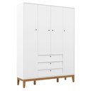 Ver imagem 1 de Guarda Roupa Infantil 4 Portas Unique Branco Soft Eco Wood - Matic