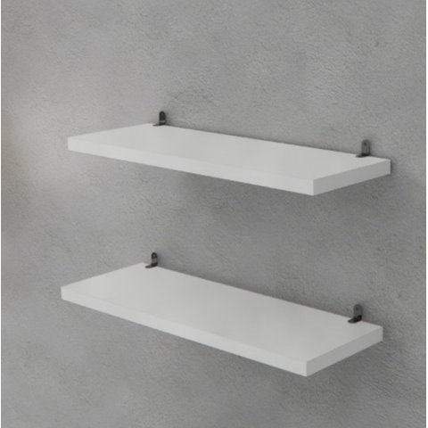 kit 2 Prateleiras Mdf/Mdp 15mm Organizador Parede Suporte Cantoneira 30x10 Branco - GRUMOBILE