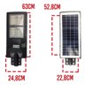 Luminária Solar 240W LED Poste Rua Sensor Controle Refletor Jardins Iluminaçao Externa - 2