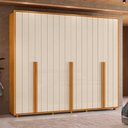 Ver imagem 1 de Roupeiro Volpi 100% Mdf Ripado 6 Portas e 6 Gavetas - Cinamomo Off White - Madetec