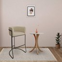 Ver imagem 5 de Banqueta Alta com Encosto Betina Base Preto Linho Bege - Nexta Casa