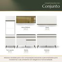 Ver imagem 5 de Armário Cozinha Modulada Completa 302cm Florença Multimóveis MP2441 Branco
