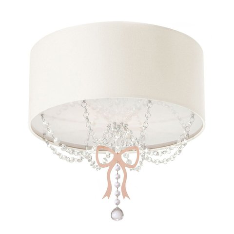 Luminária Plafon Infantil Laço Cúpula Branco 30x15 2e27