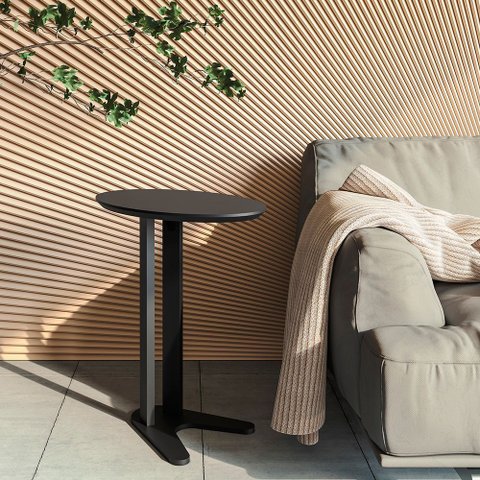 Mesa de Canto Tb604 60cm 100% Mdf Preto Fosco Dalla Costa