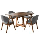 Ver imagem 3 de Conjunto Mesa Isabela com Helen 4 Lugares Tampo MDF Freijó Veludo Cinza 120cm Ideal Decor