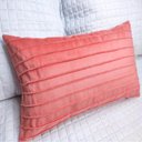 Ver imagem 4 de Capa para Almofada Drapeada Line em Veludo Retangular Cor:rosa Coral