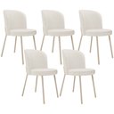 Ver imagem 1 de Kit 05 Cadeiras para Sala de Jantar Cozinha Estofada Gavi Arena L02 Linho Bege - Lyam Decor